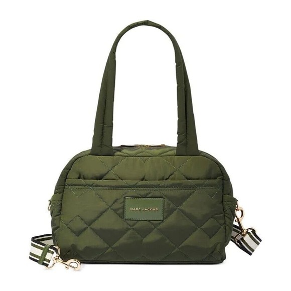 Marc Jacobs Quilted Nylon Small Weekender Travel Bag Dark Green New JL02306068 - Picture 1 of 15